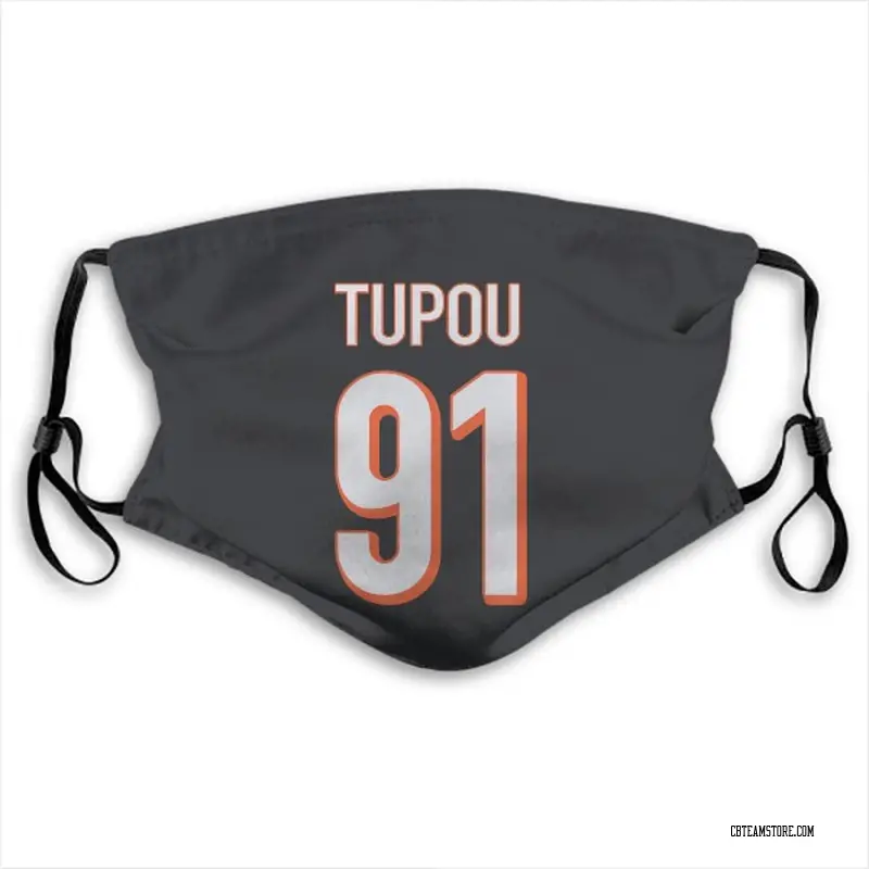 Josh Tupou Cincinnati Bengals Jersey Name & Number Face Mask - Black
